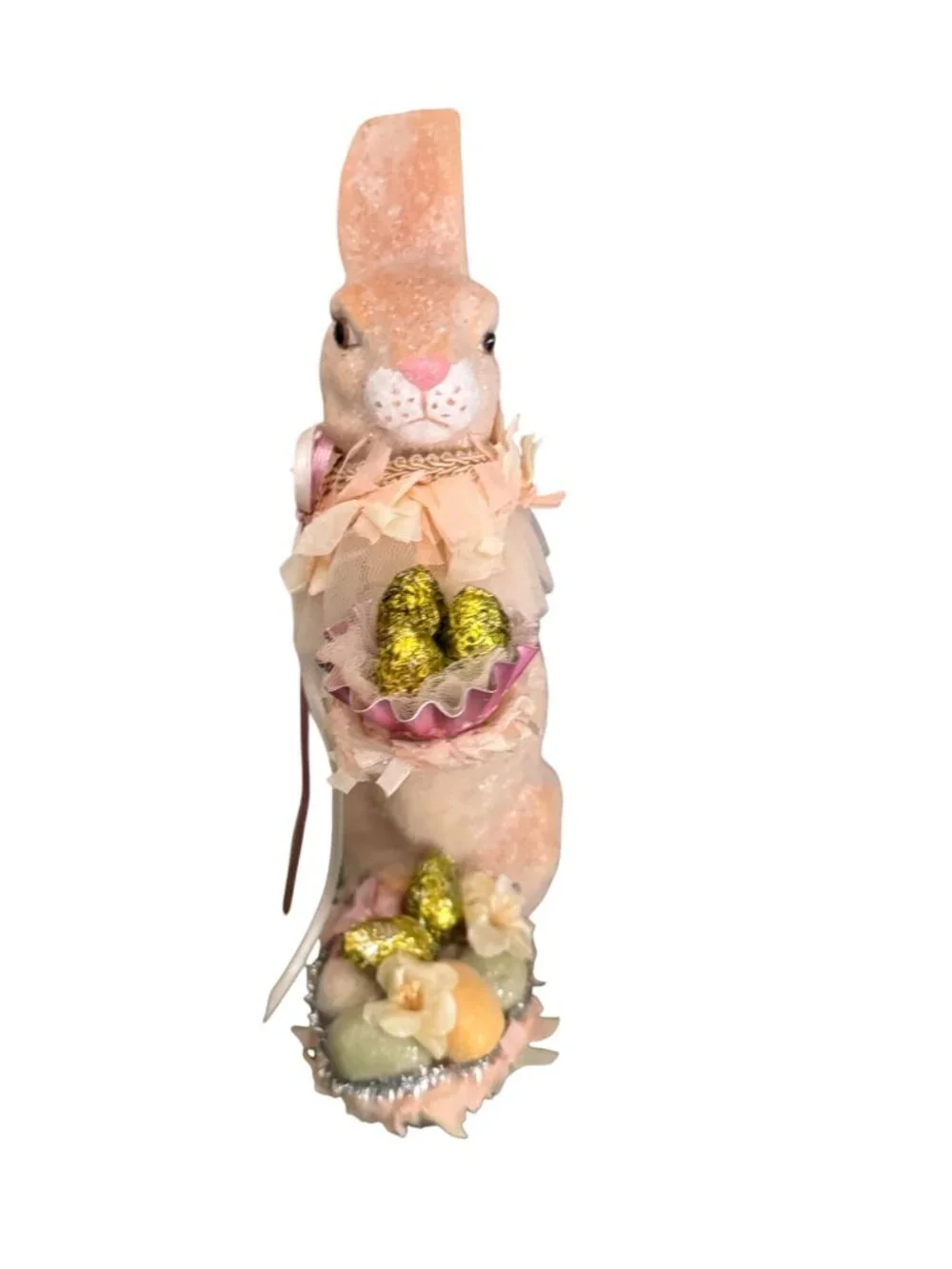 Katherine's Collectibles Matilda Hare Glittered Paper Mache Easter Bunny Figure